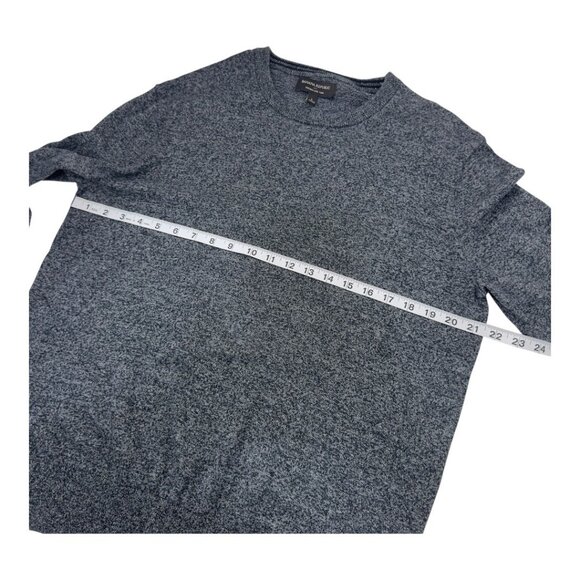 Banana Republic Men Premium Luxe Yarn Black-Gray Sweater SZ L Pullover Crew Neck - Picture 5 of 14